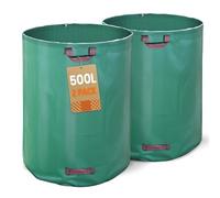 VOUNOT 2 x 500L Garden Waste Bags with Handles, Foldable and Reusable