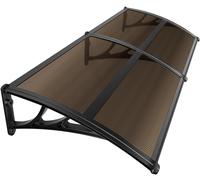 VOUNOT 200x80cm Front Door Canopy Porch Outdoor Awning, Brown