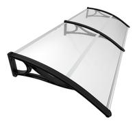 VOUNOT 200x80cm Front Door Canopy Porch Outdoor Awning Patio Rain Shelter Black
