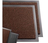 VOUNOT 2pcs Dirt Trapper Front Door Mat for Indoor Outdoor, Brown-Black, 40x60cm