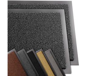 VOUNOT® 2pcs Door Mats for Outdoor or Indoor, Dirt trapper, Non Slip Barrier Mat Washable Welcome Doormat Entrance Rug, Grey-Black, 40x60cm,4816193126423