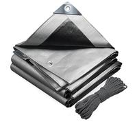 VOUNOT® 2x3m Tarpaulin Heavy Duty 180 g/m² Waterproof TarpLarge Ground Camping Sheet with Eyelets, Fixing Ropes for Outdoor Furniture Caravan Car Cover, Grey