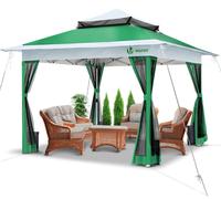 VOUNOT 3.6x3.6m Pop Up Gazebo w/Mesh Side Double Roof Marquee Party Tent, Green