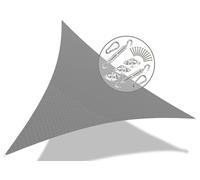VOUNOT 3.6x3.6x3.6m Sun Shade Sail Triangle Canopy with Fixing Kit UV Block Grey