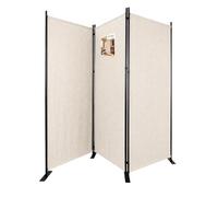 VOUNOT® 3 Panel Room Divider, Folding Freestanding Privacy Screen, Portable Room Partition Divider for Living Room, Bedroom, Office & Home, 262 x 173 cm, Beige