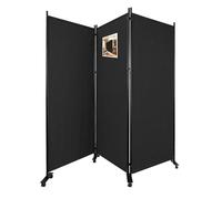 VOUNOT® 3 Panel Room Divider with Wheels, Folding Freestanding Privacy Screen, Portable Room Partition Divider for Living Room, Bedroom, Office & Home, 262 x 180 cm, Anthracite