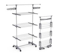 VOUNOT 3 Tier Clothes Airer, Laundry Drying Rack Foldable Clothes Horse Dryer