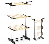 VOUNOT 3 Tier Clothes Airer, Laundry Drying Rack Foldable Clothes Horse Dryer