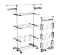 VOUNOT 3 Tier Clothes Airer, Laundry Drying Rack Foldable Clothes Horse Dryer