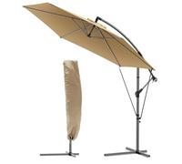 VOUNOT 3m Cantilever Garden Parasol, Banana Patio Umbrella with Wind Protection Strap