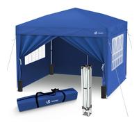 VOUNOT 3m x 3m Pop Up Gazebo with Sides & 4 Weight Bags & Carry Bag, Blue