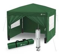 VOUNOT 3m x 3m Pop Up Gazebo with Sides & 4 Weight Bags & Carry Bag, Green