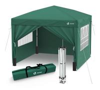 VOUNOT 3m x 3m Pop Up Gazebo with Sides & 4 Weight Bags & Carry Bag, Green