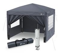 VOUNOT 3m x 3m Pop Up Gazebo with Sides & 4 Weight Bags & Carry Bag, Grey