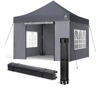 VOUNOT 3x3m Heavy Duty Pop Up Gazebo with 4 Sides Party Tent, Grey
