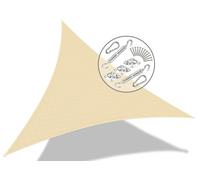 VOUNOT Sun Shade Sail Canopy Triangle 3x3x3m with Fixing Kit, HDPE, UV-Protection Breathable Awning for Garden Outdoor Patio, Ivory