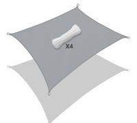 VOUNOT 3x5m Sun Shade Sail Waterproof Rectangle Canopy, 98% UV Block, Grey