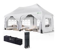 VOUNOT 3x6m Pop up Gazebo with Sides, Waterproof Garden Marquee Party Tent White