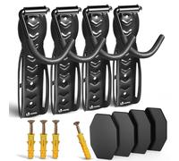 VOUNOT® 4-Pack Bike Hooks for Wall, Heavy-Duty Bike Storage Rack with Protective Pads, Wall Mount Bicycle Hanger & Holder for Indoor/Garage, Easy Installation