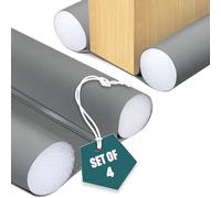VOUNOT® 4 Pack Double Sided Draught Excluder 96cm, Under Door Draft Stopper with Foam Seal Door Gap Blocker, Energy Saving Reduces Noise, Light and Pest, Grey