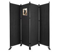 VOUNOT® 4 Panel Room Divider, Folding Freestanding Privacy Screen, Portable Room Partition Divider for Living Room, Bedroom, Office & Home, 228 x 164 cm, Anthracite