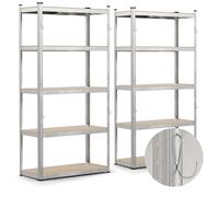 VOUNOT 5-Tier Heavy Duty Shelving Unit Set of 2, 180x90x40 cm, Metal