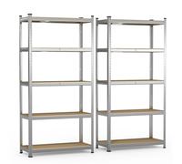 VOUNOT Heavy Duty 5 Tier Garage Storage Shelves Set of 2 Units 180x90x40cm
