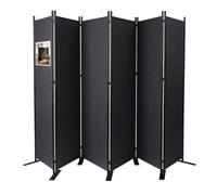 VOUNOT® 6 Panel Room Divider, Folding Freestanding Privacy Screen, Portable Room Partition Divider for Living Room, Bedroom, Office & Home, 340 x 164 cm, Anthracite