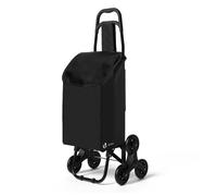 VOUNOT 6 Wheels Shopping Trolley Folding Stair Climbing Grocery Cart 32L Black