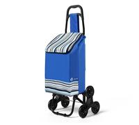 VOUNOT 6 Wheels Stair Climbing Shopping Trolley, 32L Blue
