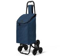 VOUNOT® Folding Shopping Trolley on 6 Wheels, Stair Climbing Shopping Cart, Grocery Trolley, Navy Blue