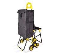VOUNOT 6 Wheels Stair Climbing Shopping Trolley Cart with Seat & Insulated Bag