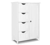 VOUNOT Bathroom Storage Cabinet | 4 Drawers + Door | Floor Cupboard | 55x30x82cm