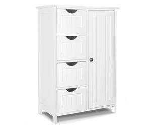 VOUNOT Bathroom Storage Cabinet | 4 Drawers + Door | Floor Cupboard | 55x30x82cm