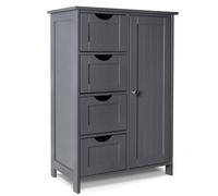 VOUNOT Bathroom Storage Cabinet Floor Freestanding Cupboard 55x30x82cm Grey