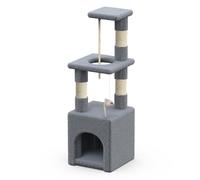 VOUNOT Cat Tree Tower, 88cm Cat Condo with Scratching Post, Multi Level Cat Climbing Play House Indoors, Cat Activity Tree, Grey