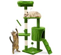 VOUNOT® Cat Tree with Scratching Posts, Multi-Level Cat Activity Centre with Platforms Climbing Ramp and Cozy Condo for Indoor Cats,Green