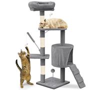 VOUNOT® Cat Tree with Scratching Posts, Multi-Level Cat Activity Centre with Platforms Climbing Ramp and Cozy Condo for Indoor Cats, Grey