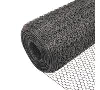 VOUNOT Chicken Wire Mesh Roll, PVC Coated 1m x 25m - Grey, Grey