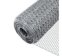 Vounot Chicken Wire Mesh Roll, Galvanized Hexagonal Fencing, Poultry Netting, 1 M X 50 M, Hole Size: 25 mm, Silver