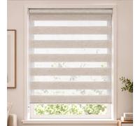 VOUNOT® Day and Night Zebra Roller Blinds No Drill, 100x150cm Linen