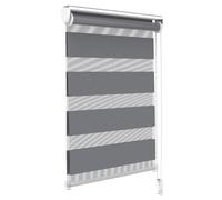 VOUNOT Day and Night Zebra/Vision Window Double Roller Blinds Grey55 x150 cm