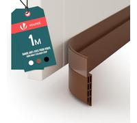 VOUNOT® Door Draught Excluder Strip, Draft Excluder Under Door for Energy Saving, Soundproof, Weatherproof, Dust Reduction Door Seal for Home, Entrance, 100x5cm, Brown