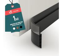 VOUNOT® Door Draught Excluder Strip, Draft Excluder Under Door for Energy Saving, Soundproof, Weatherproof, Dust Reduction Door Seal for Home, Entrance, 100x5cm, Black
