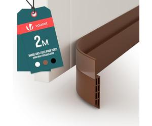 VOUNOT® Door Draught Excluder Strip, Draft Excluder Under Door for Energy Saving, Soundproof, Weatherproof, Dust Reduction Door Seal for Home, Entrance, 200x5cm, Brown
