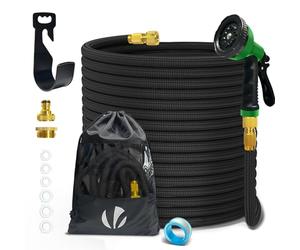 VOUNOT Flexible Garden Hose 30m, Expandable Water Hose Pipe with 10 Modes Water Spary Nozzles, Magic Water Pipe, Black