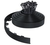 (Black, 20m with 40 pegs) VOUNOT Flexible Lawn Garden Edging Border,