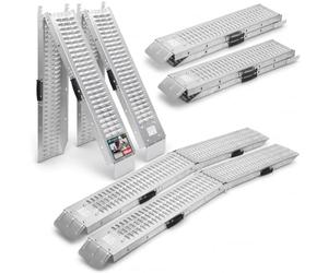 VOUNOT Folding Loading Ramps 180cm, Heavy Duty Pair 400kg Capacity, Non-Slip Surface, Portable Foldable Design for Motorcycle, Mobility Scooters, Lawn Mower, Quad, and ATV