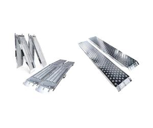 VOUNOT Folding ramp | Loading ramps 400 kg max | Folding ramp for Moto and access ramp & Loading Ramps, 2 Steel Ramps Heavy Duty for Van, Lawnmower, ATV, Quad Motorcycle