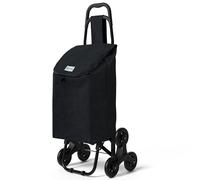 VOUNOT Folding Shopping Trolley on 6 Wheels, Stair Climbing Shopping Cart, Grocery Trolley, Oxford Black